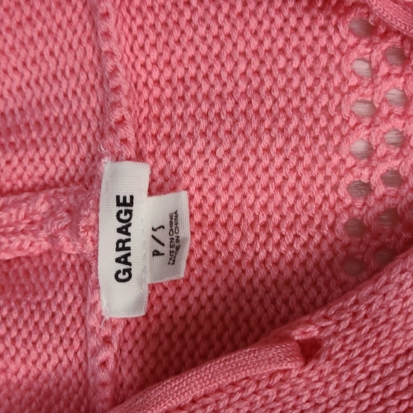 Garage Knit Hoodie Cropped Sweater - Picture 3 of 5